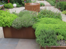 CorTenstaal plantenbak 'Premium' zonder bodem 160 x 140 x 40 cm