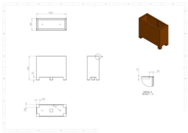 Cortenstaal plantenbak rechthoek 'Premium' op poten 100 x 40 x 80 cm