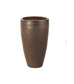 Keramiek plantenbak  'Verla' goudkleurig Ø56 x H110 cm