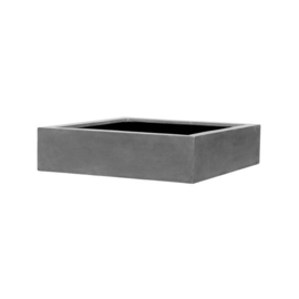 Vierkante stonelook plantenbak `Garland` Afmeting: L140 x B140 x H35 | Kleur: Grey Stonelook