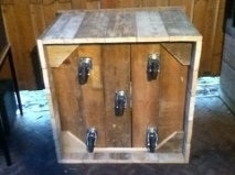 Steigerhouten plantenbak ongeschaafd 100x100x70 cm op wielen