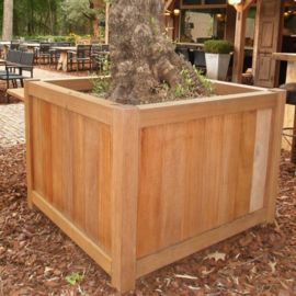 Hardhouten plantenbak `South Beach` 80 x 80 x 60 cm