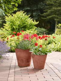 Duurzame composiet plantenbak taps toelopend 'Stone Art' | Gerecyclede plantenbak Ø 43 x H 39 cm