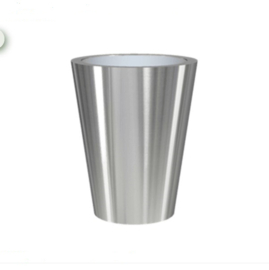 RVS plantenbak, conische vorm 'Panache Plus' op ring | brede bovenrand Ø60 x H75cm