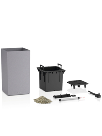 Stonelook plantenbak Stonegrey met verlichting + bewateringssyteem 30x30x56 cm