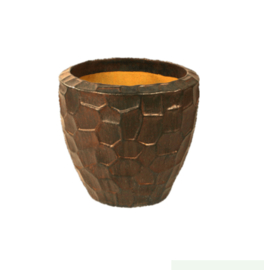 Keramiek plantenbak  'Honey' goudkleurig Ø50 x H50 cm