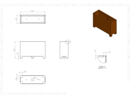 Cortenstaal plantenbak rechthoek 'Premium' op poten 120 x 40 x 80 cm