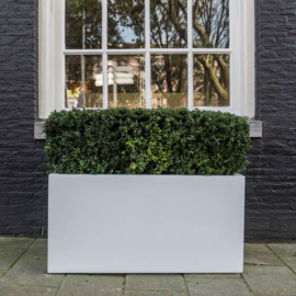 Rechthoekige Fiberstone plantenbak L100 x B40 x H50 cm. Kleur: Shiny White