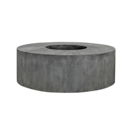 Ronde stonelook bloembak + zitting`Omaha` Ø140 x H47.5 cm | Kleur: Grey