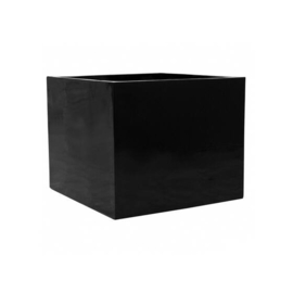 Vierkante stonelook plantenbak `Michigan` Afmeting: L90 x B90 x H82 | Kleur: Black Stonelook