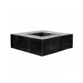 Vierkante stonelook plantenbak `Memphis` met zitrand L140 x B140 x H47.5 | Kleur: Black Stonelook