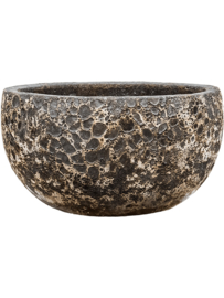 Keramiek plantenbak gemeleerd black lava Ø52 x H29 cm