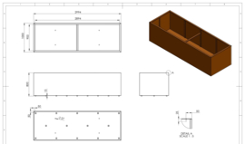 Cortenstaal plantenbak rechthoek 'Premium' 300 x 100 x 80 cm