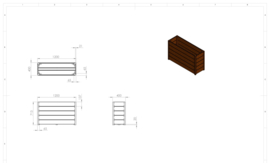 Hardhouten plantenbak `Santa Cruz` 120 x 40 x 71.3 cm