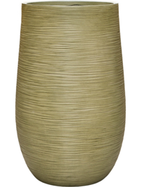Ronde Fiberclay bloembak 'Sandflow' | kleur: Green | Ø 48 x H 75 cm