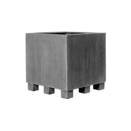 Vierkante stonelook plantenbak `Austin` Afmeting: L90 x B90 x H90 | Kleur: Grey Stonelook