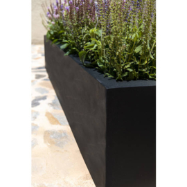 Rechthoekige Fiberstone plantenbak  L200 x B60 x H75 Kleur: Stone Black