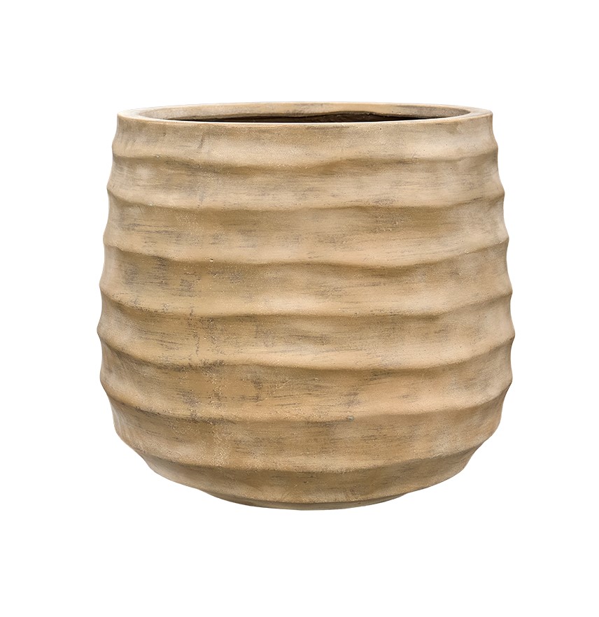 Ronde stonelook bloembak `Sienna Soul` Ø40 x H36 cm