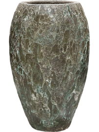 Keramiek plantenbak gemeleerd jade lava Ø45 x H75 cm