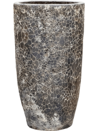 Keramiek plantenbak gemeleerd black lava Ø55 x H105 cm