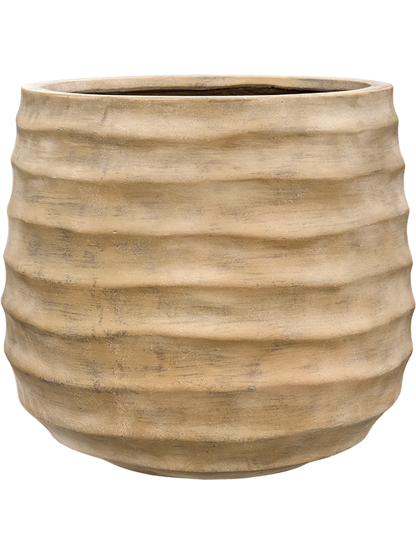 Ronde stonelook bloembak `Sienna Soul` Ø55 x H48 cm