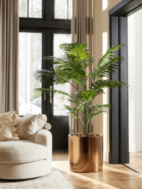 Keramiek schaal 'Florine'  glanzend goud Ø50 x H50 cm