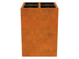 CorTenstaal plantenbak met uitneembare vakverdeling 'Vidam' 85 x 85 x 120 cm