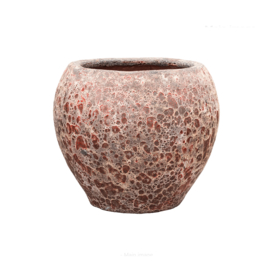 Keramiek plantenbak gemeleerd red lava Ø54 x H50 cm