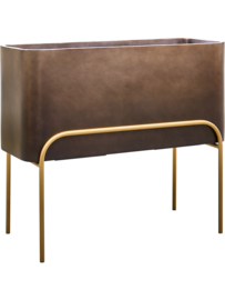 Kunststof plantenbak op poten 'Gambe' L 82 x B 34 x H 69 cm | Coffee
