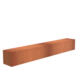 Cortenstaal sokkel, afmetingen L300 x B40 x H40 cm