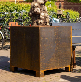 CorTenstaal plantenbak 'Premium' op poten 80x80x80 cm