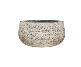 Ronde plantenbak 'Andes Bowl' | Ø62 x H30 cm | Gemêleerd wit | Weerbestendig voor binnen en buiten