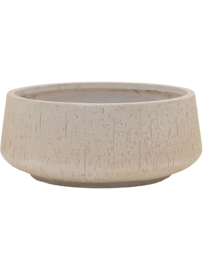 Ronde Fiberclay plantenbak 'Rainfall' | kleur: Beige | Ø 44 x H 19 cm