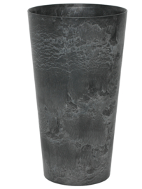 Duurzame composiet plantenbak taps toelopend 'Stone Art' | Gerecyclede plantenbak Ø 37 x H 70 cm