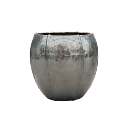 Keramiek plantenbak 'Felice' hoogglans antraciet lak  Ø43 x H43 cm