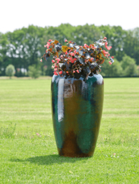 Keramiek plantenbak  'Oceano' mixed blauw geglazuurd Ø55xH89 cm