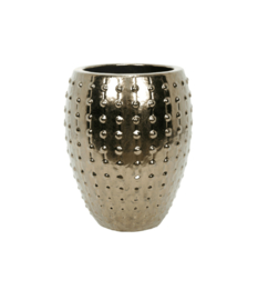 Keramiek plantenbak  'Lucia' glanzend goud D44 x H55 cm