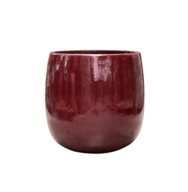 Keramiek plantenbak 'Ily' glazuurlaag rood Ø56x H56 cm