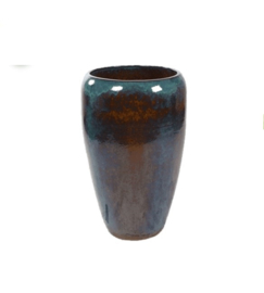Keramiek plantenbak  'Oceano' mixed blauw geglazuurd Ø43xH68 cm