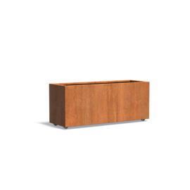 CorTenstaal plantenbak op wielen 'Premium' 150x50x60 cm