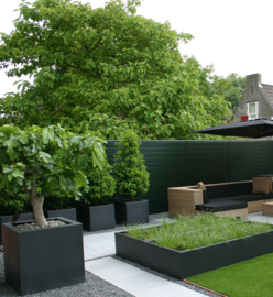 Aluminium plantenbak zonder bodem | Borderbak vierkant 100x100x20 cm
