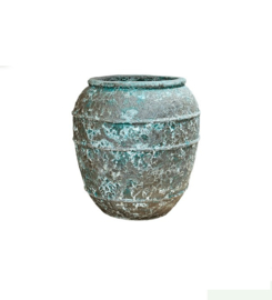Keramiek plantenbak gemeleerd jade lava Ø73 x H80 cm