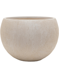Ronde Fiberclay plantenbak 'Rainfall' | kleur: Beige | Ø 55 x 40 cm