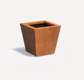 Cortenstaal plantenbak taps 'Fortis' 40x40x40