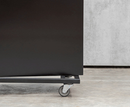 Design plantenbak 'Aston' L 48 x B 48 x H 48 cm (inclusief wielplateau en inzetbak)