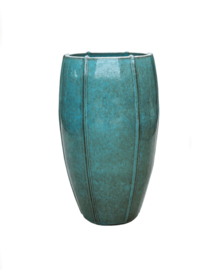 Keramiek plantenbak  'Felice' turquoise geglazuurd Ø43xH74 cm