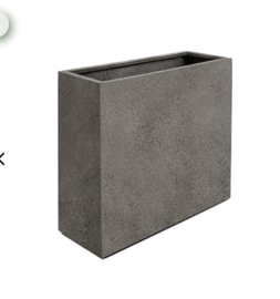 Stonelook plantenbak op wielen 'Byron' | betonlook L 80 x B 30 x H 68 cm