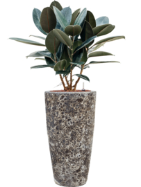 Keramiek plantenbak gemeleerd black lava Ø35 x H65 cm