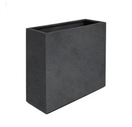 Stonelook plantenbak op wielen 'Byron' | antraciet L 80 x B 30 x H 68 cm