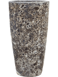 Keramiek plantenbak gemeleerd black lava Ø35 x H65 cm